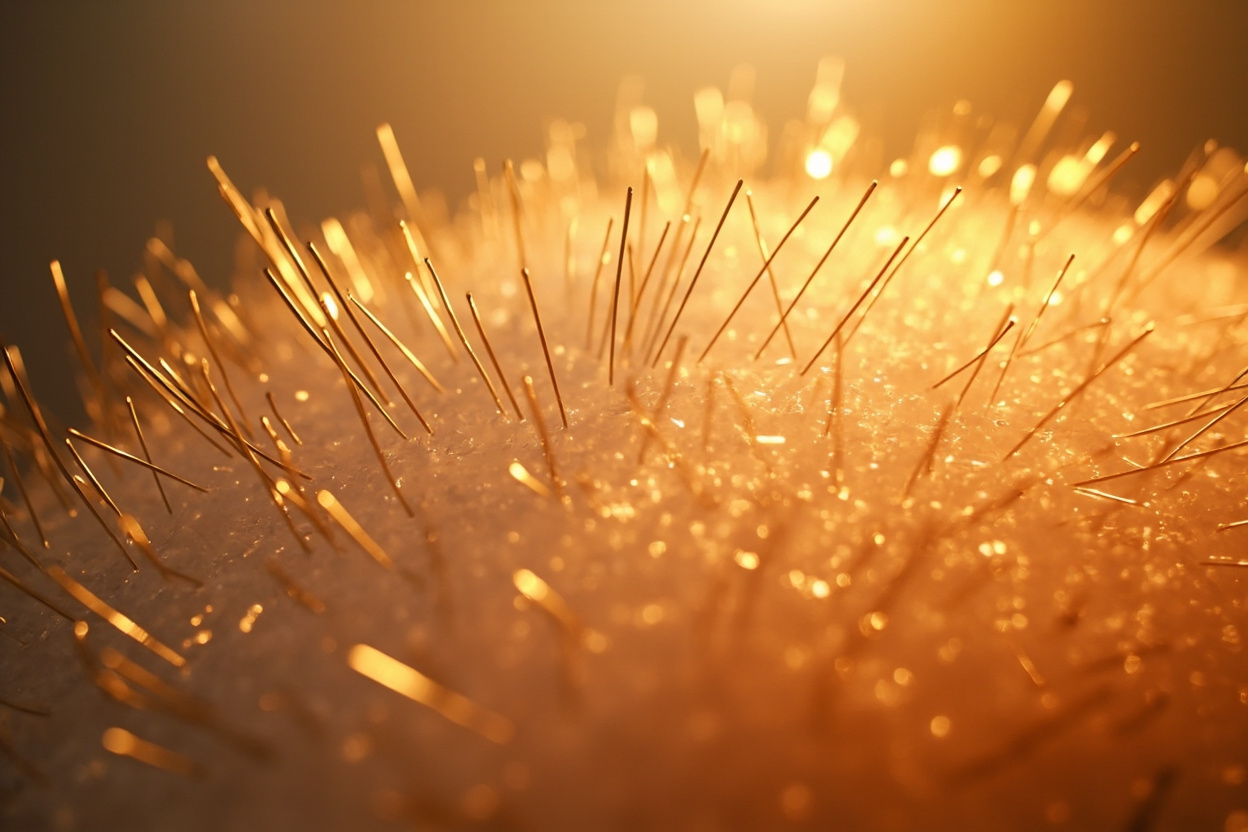 Acupuncture needles arranged to represent a lead generation network, symbolizing attracting new patients through online marketing.
